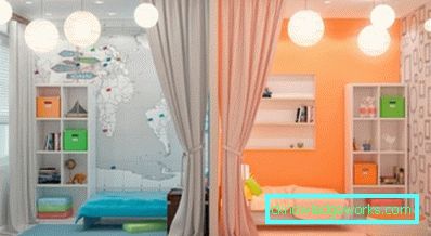 Gyermekszoba két különböző korú gyermeknek (110 fotóterv) Gyermekszoba két különböző korú gyermeknek (110 fotóterv)