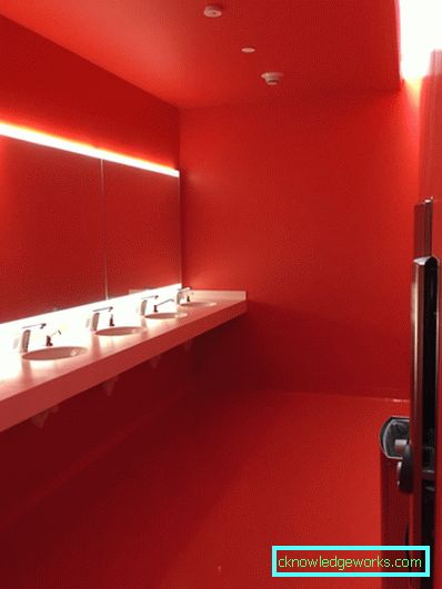 Vörös fürdőszoba - 91 fotó csodálatosan fényes design ötletekből