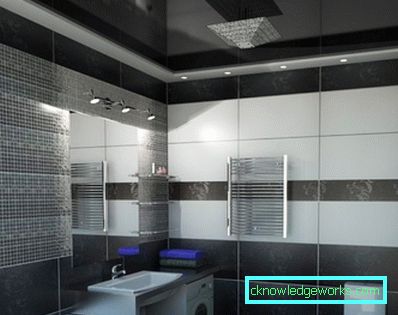 Stretch mennyezet a fürdőszobában - 85 fotó a modern design új termékeiről