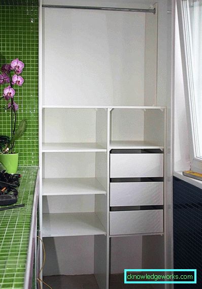 Szekrény az erkélyen - 70 fotó csodálatos design lehetőségekről.