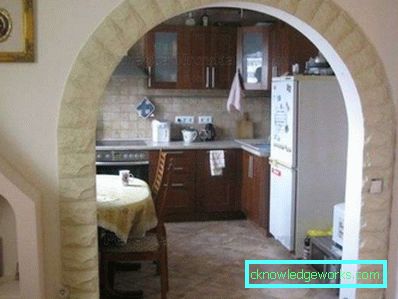 Belsőépítészeti ív a gipszkarton a konyha fotó