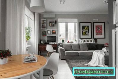 Konyha design nappali 30 nm - belsőépítészeti fotók