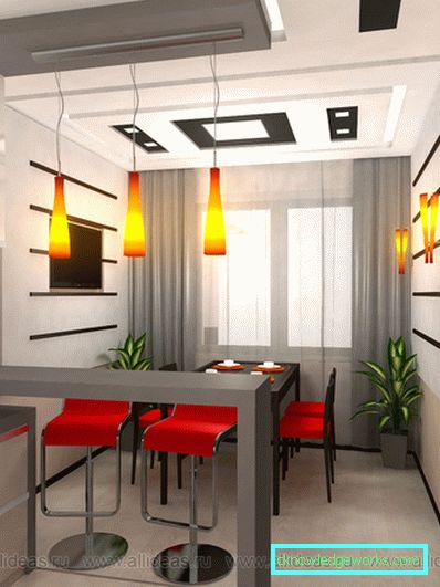Konyha kialakítása bárral Konyha design bár számlálóval