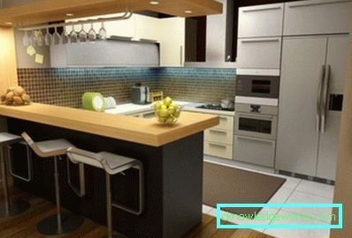 Konyha kialakítása bárral Konyha design bár számlálóval