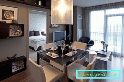 Egyszobás apartmantervezés - 150 fotó a modern belsőépítészeti ötletekről