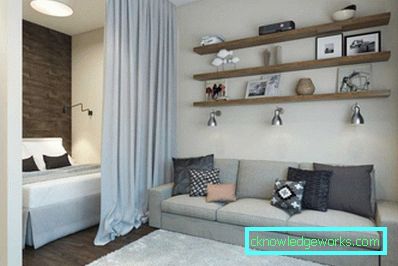 Egyszobás apartmantervezés - 150 fotó a modern belsőépítészeti ötletekről