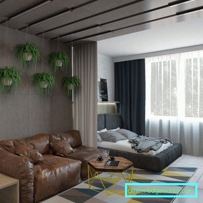 Egyszobás apartmantervezés - 150 fotó a modern belsőépítészeti ötletekről