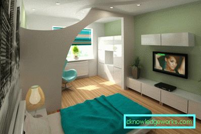 Egyszobás apartmantervezés - 150 fotó a modern belsőépítészeti ötletekről