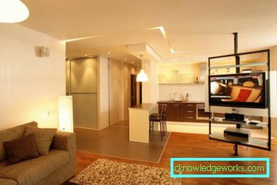 Egyszobás apartmantervezés - 150 fotó a modern belsőépítészeti ötletekről