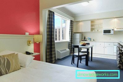 Egyszobás apartmantervezés - 150 fotó a modern belsőépítészeti ötletekről