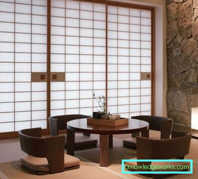 Japán stílusú nappali - 50 fotó a design példákból