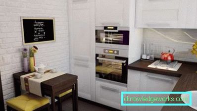 Kis méretű konyhák kis apartmanokban - a belsőépítészet