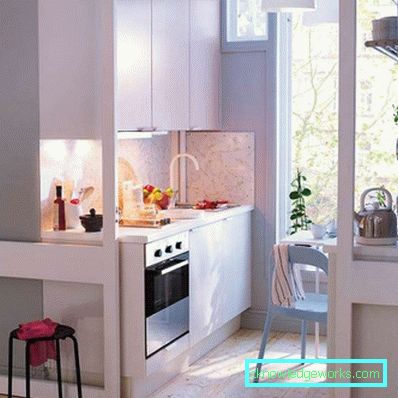 Kis méretű konyhák kis apartmanokban - a belsőépítészet