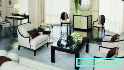 A nappali bútorok modern stílusban - fotók a belső térben