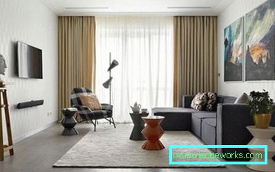 Függönyök a nappaliban egy modern stílusban - fotó eredeti megoldások